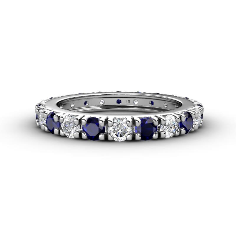 Gracie 3.00 mm Round Blue Sapphire and Diamond Eternity Band 
