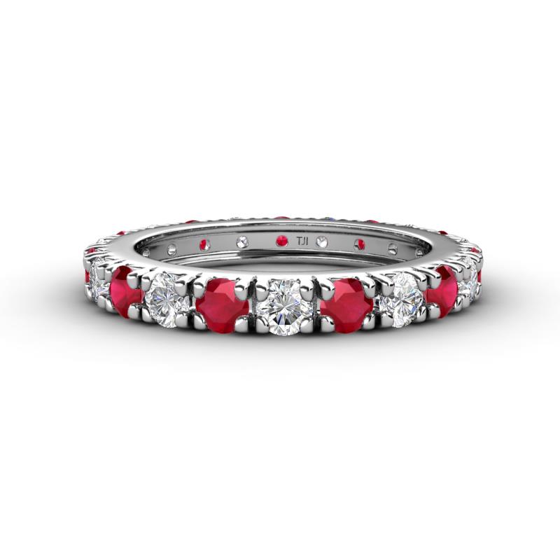 Gracie 3.00 mm Round Ruby and Diamond Eternity Band 