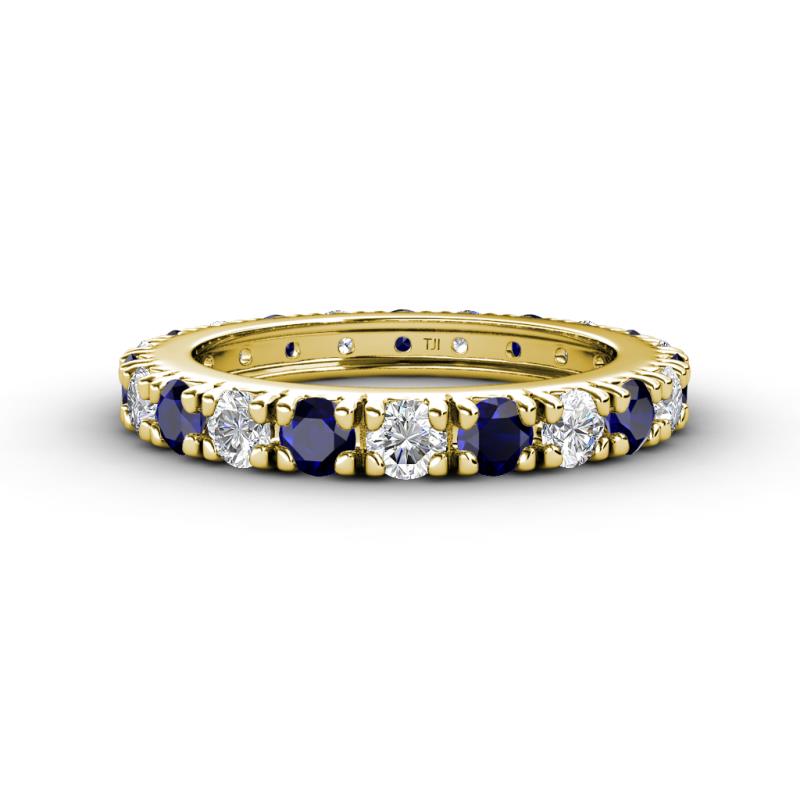 Gracie 3.00 mm Round Blue Sapphire and Lab Grown Diamond Eternity Band 