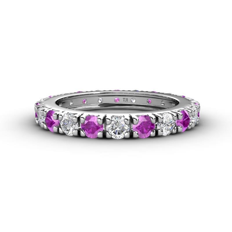 Gracie 3.00 mm Round Amethyst and Lab Grown Diamond Eternity Band 