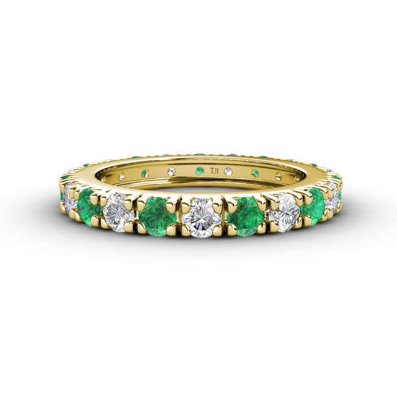 Gracie 3.00 mm Round Emerald and Lab Grown Diamond Eternity Band 