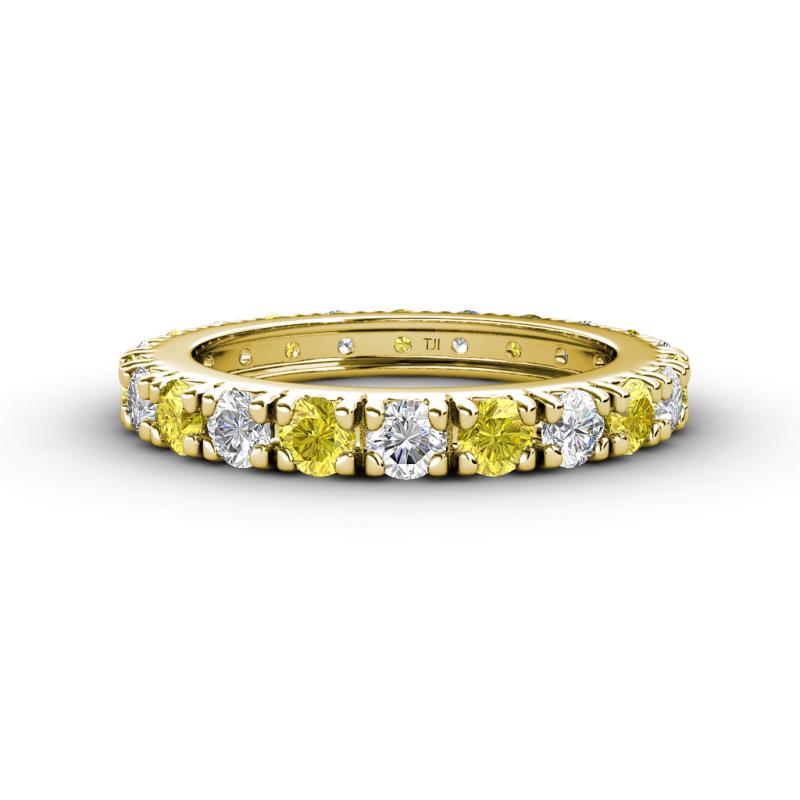 Gracie 3.00 mm Round Yellow Sapphire and Lab Grown Diamond Eternity Band 