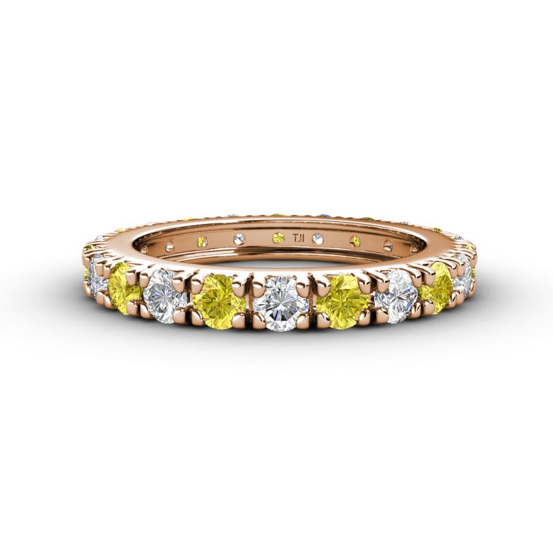Gracie 3.00 mm Round Yellow Sapphire and Lab Grown Diamond Eternity Band 