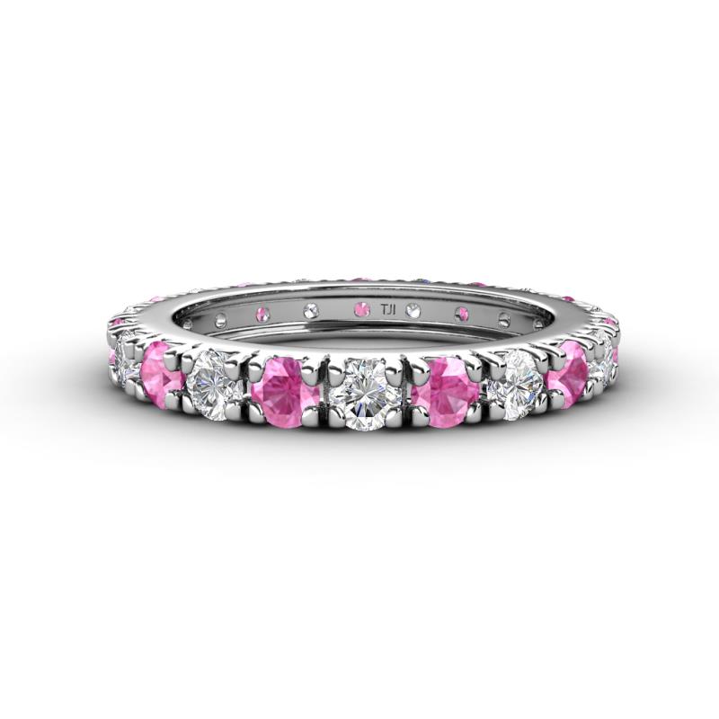Gracie 3.00 mm Round Pink Sapphire and Lab Grown Diamond Eternity Band 