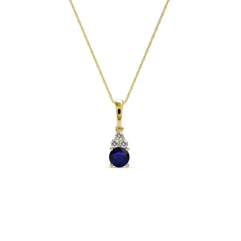 Ofra Round Blue Sapphire and Diamond Pendant 