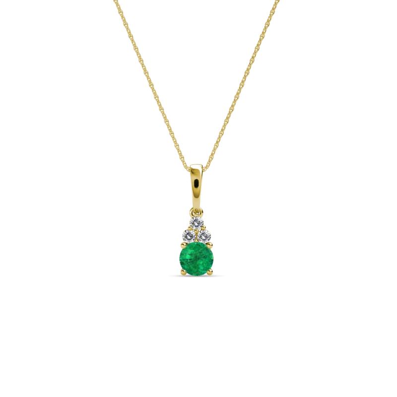 Ofra Round Emerald and Diamond Pendant 