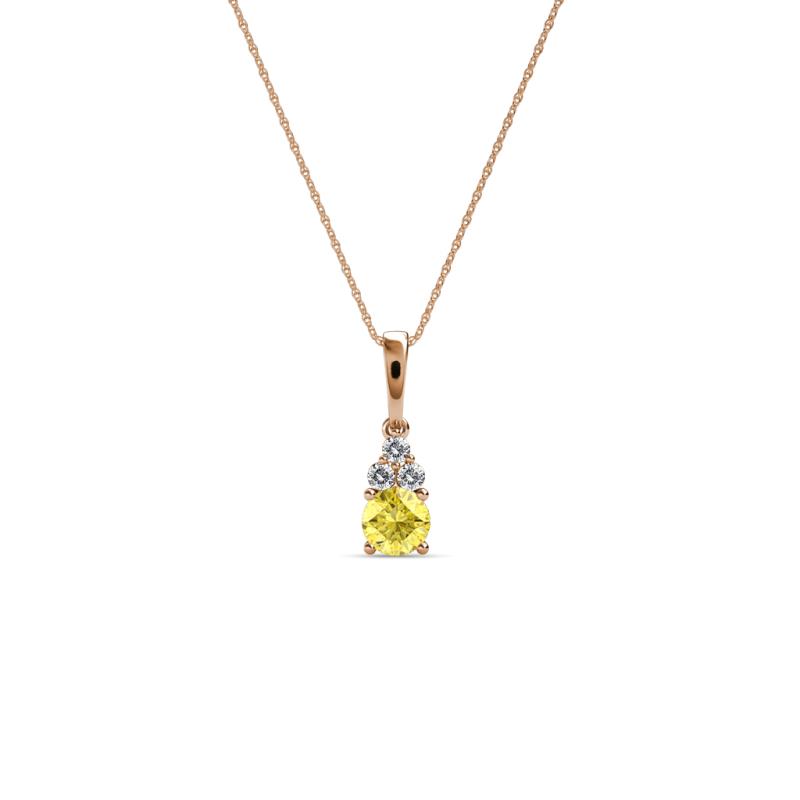 Ofra Round Yellow Sapphire and Diamond Pendant 