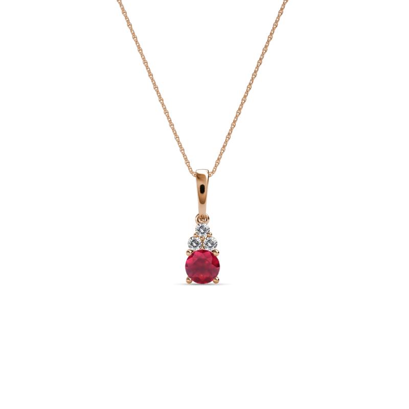 Ofra Round Ruby and Diamond Pendant 