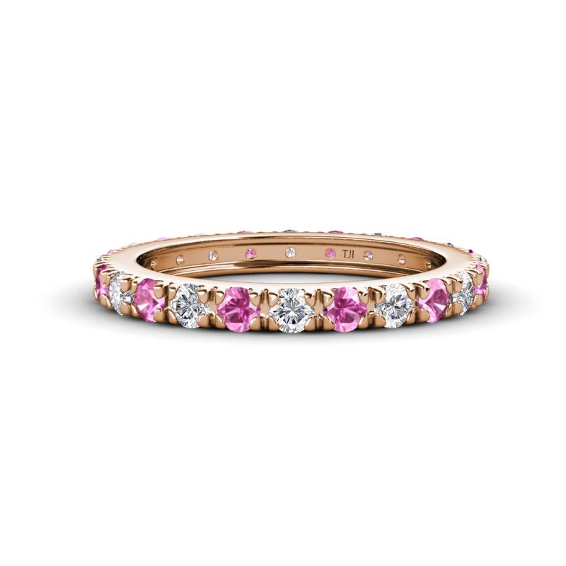 Gracie 2.70 mm Round Pink Sapphire and Diamond Eternity Band 