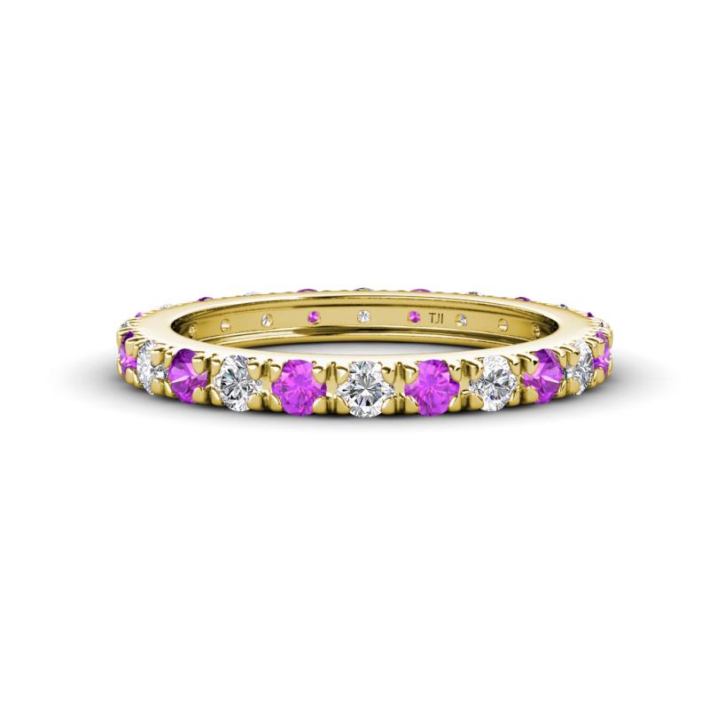 Gracie 2.70 mm Round Amethyst and Diamond Eternity Band 