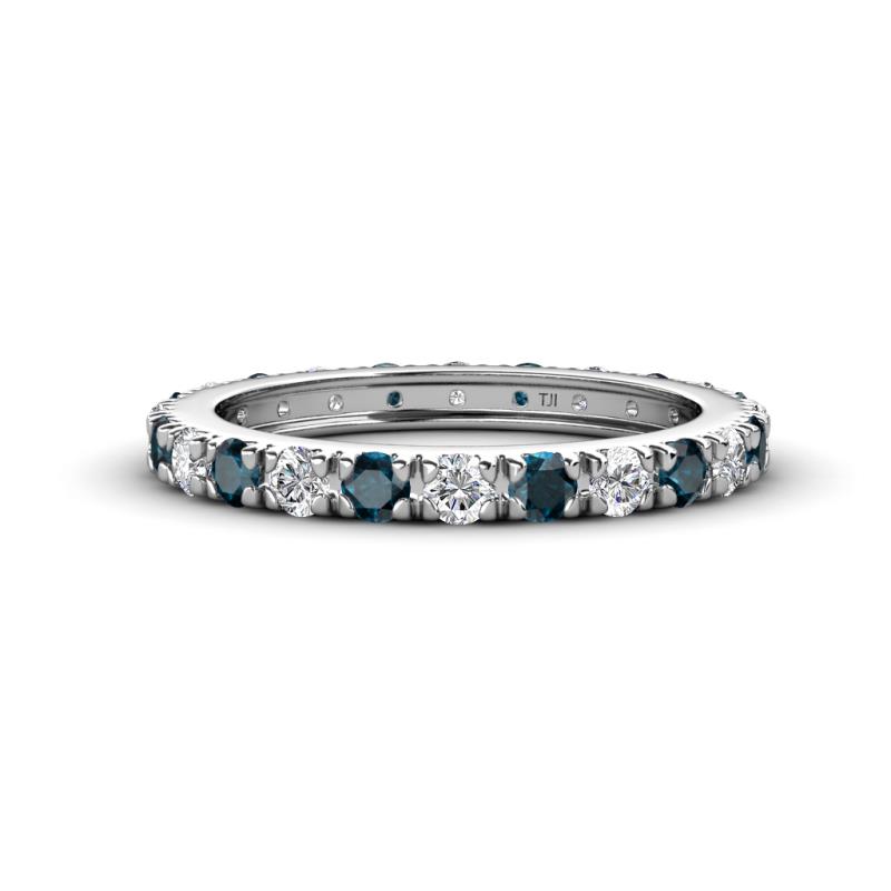Gracie 2.70 mm Round Blue and White Diamond Eternity Band 
