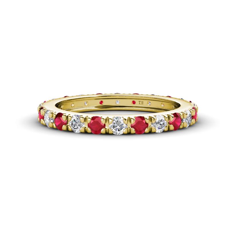 Gracie 2.70 mm Round Ruby and Diamond Eternity Band 