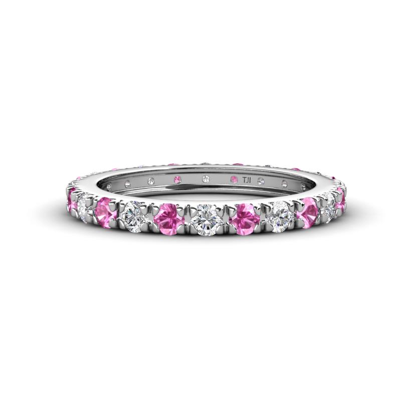 Gracie 2.70 mm Round Pink Sapphire and Lab Grown Diamond Eternity Band 