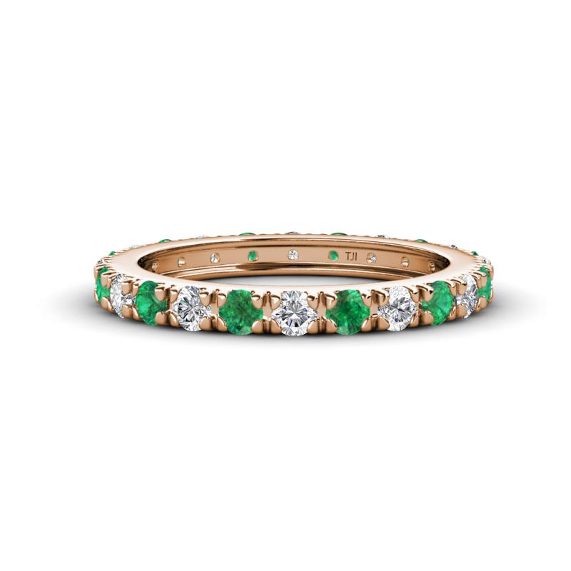 Gracie 2.70 mm Round Emerald and Lab Grown Diamond Eternity Band 