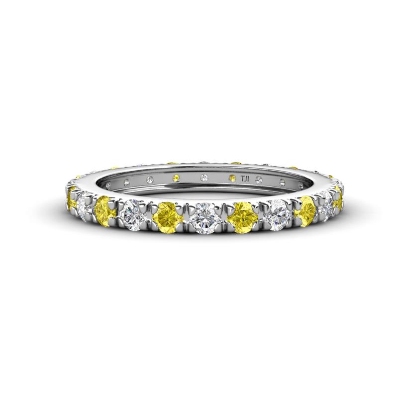 Gracie 2.70 mm Round Yellow Sapphire and Lab Grown Diamond Eternity Band 