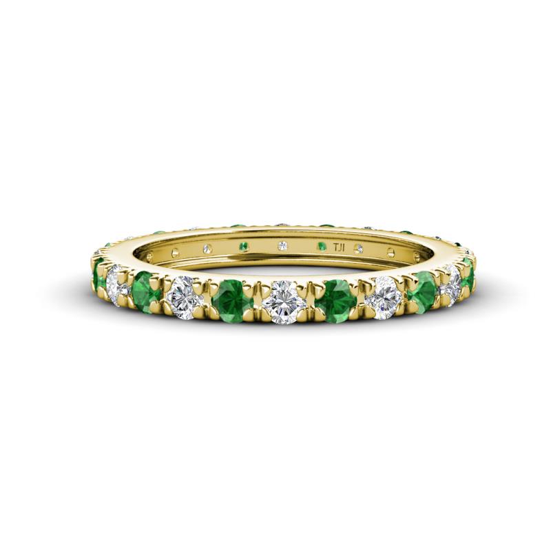 Gracie 2.70 mm Round Green Garnet and Lab Grown Diamond Eternity Band 