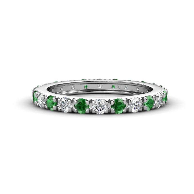 Gracie 2.70 mm Round Green Garnet and Lab Grown Diamond Eternity Band 