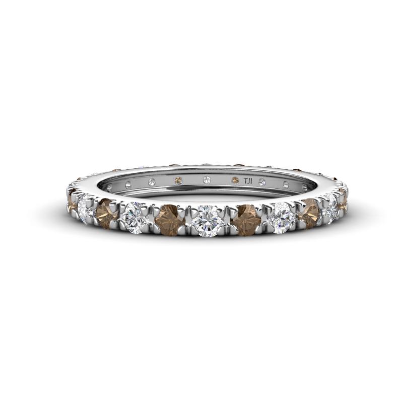 Gracie 2.70 mm Round Smoky Quartz and Lab Grown Diamond Eternity Band 