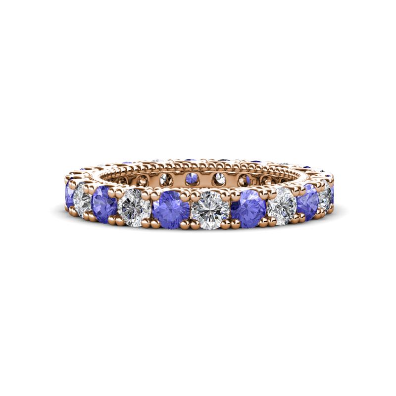 Ellen 3.00 mm Tanzanite and Diamond Eternity Band 