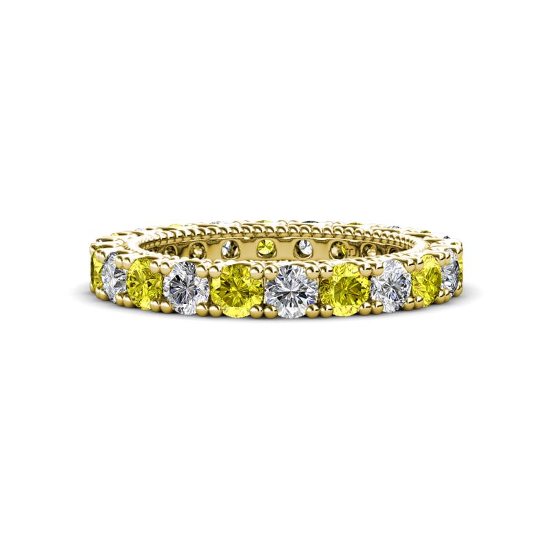 Ellen 3.00 mm Yellow and White Diamond Eternity Band 