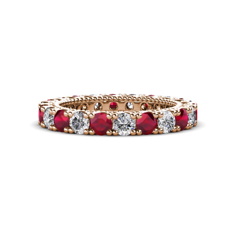 Ellen 3.00 mm Ruby and Diamond Eternity Band 