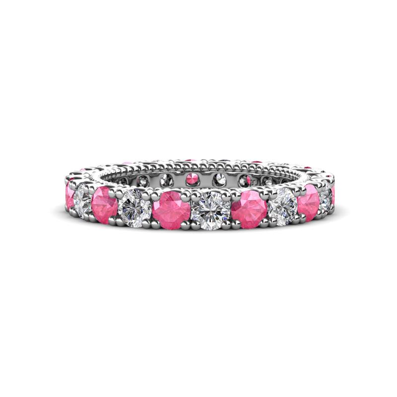 Ellen 3.00 mm Pink Tourmaline and Diamond Eternity Band 