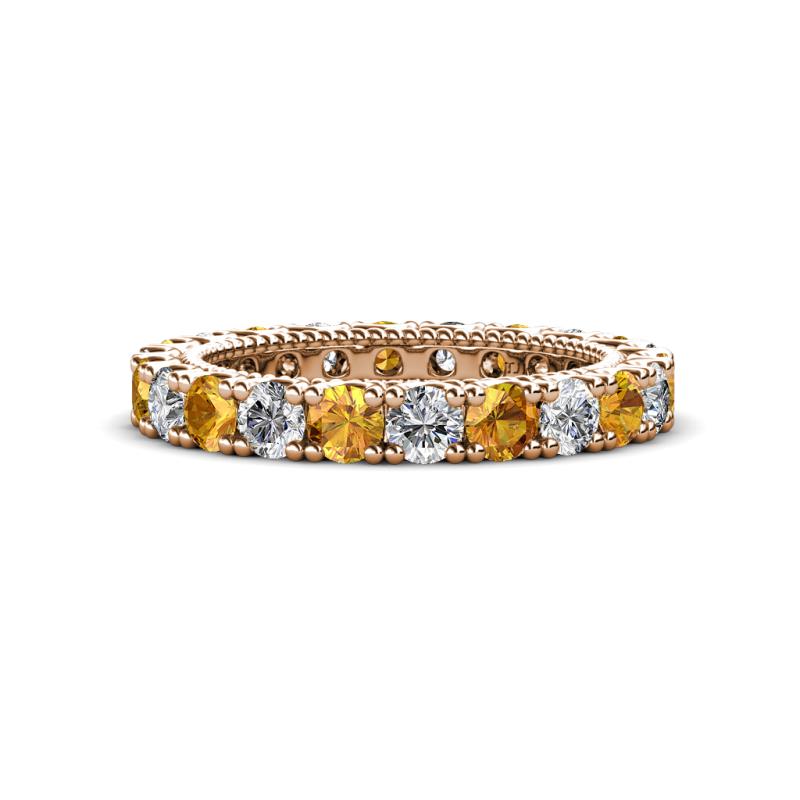 Ellen 3.00 mm Citrine and Diamond Eternity Band 