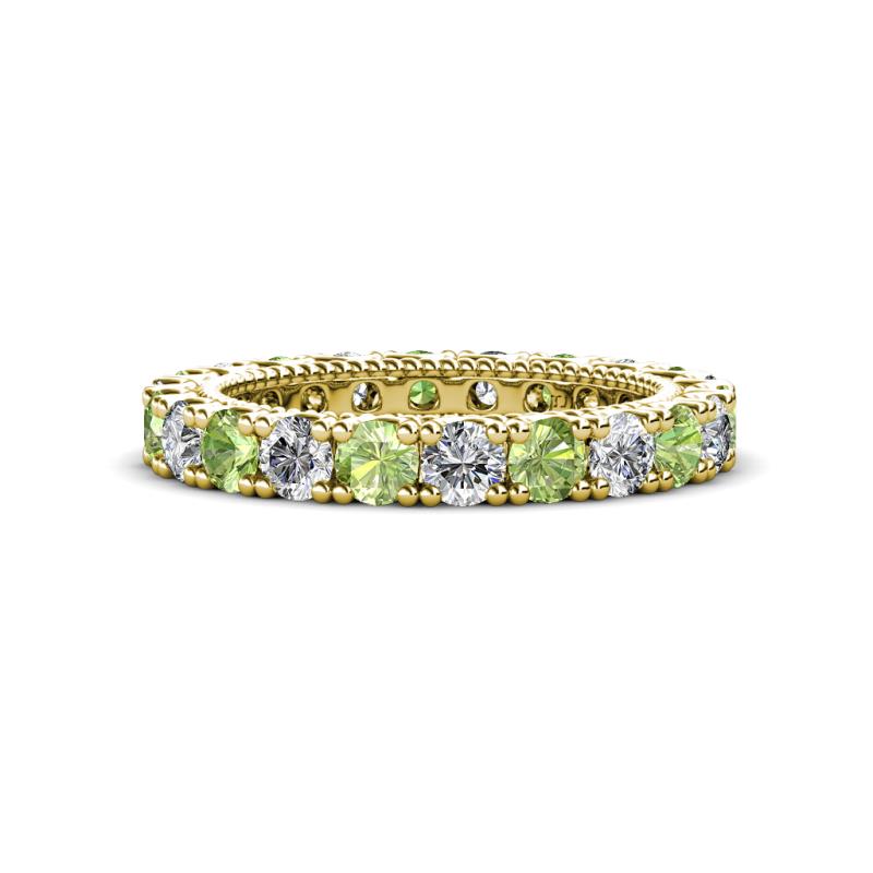 Ellen 3.00 mm Peridot and Diamond Eternity Band 