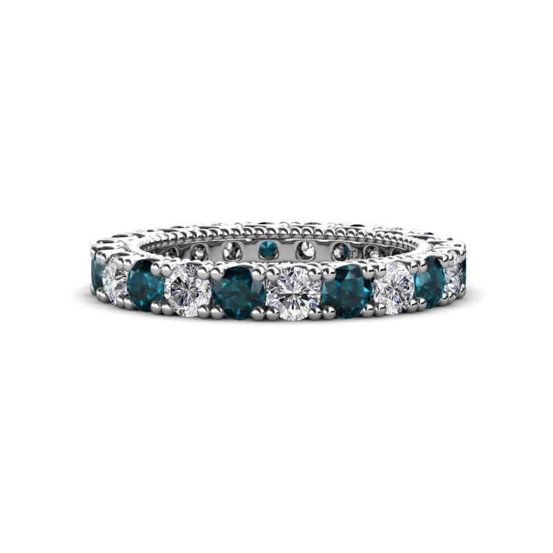 Ellen 3.00 mm London Blue Topaz and Diamond Eternity Band 