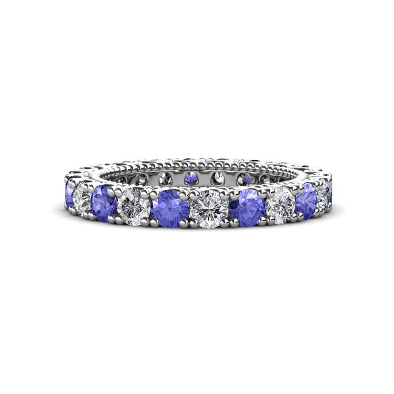 Ellen 3.00 mm Tanzanite and Diamond Eternity Band 