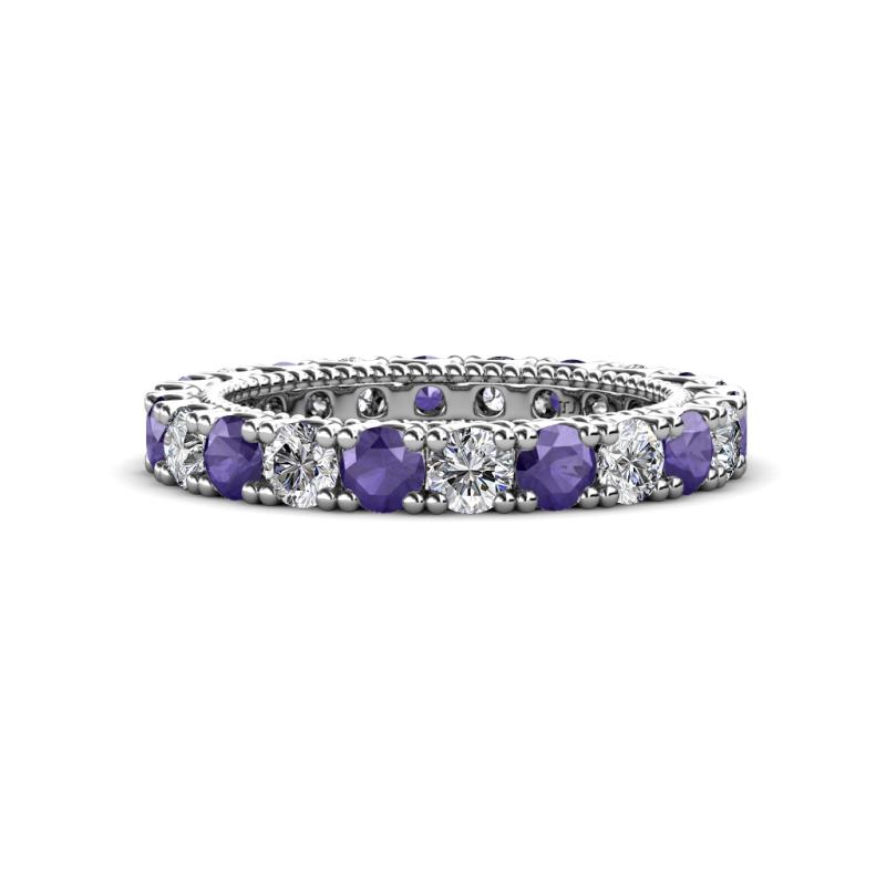 Ellen 3.00 mm Iolite and Diamond Eternity Band 