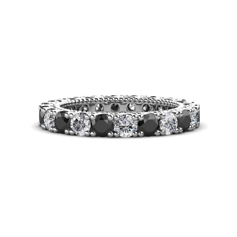 Ellen 3.00 mm Black and White Diamond Eternity Band 