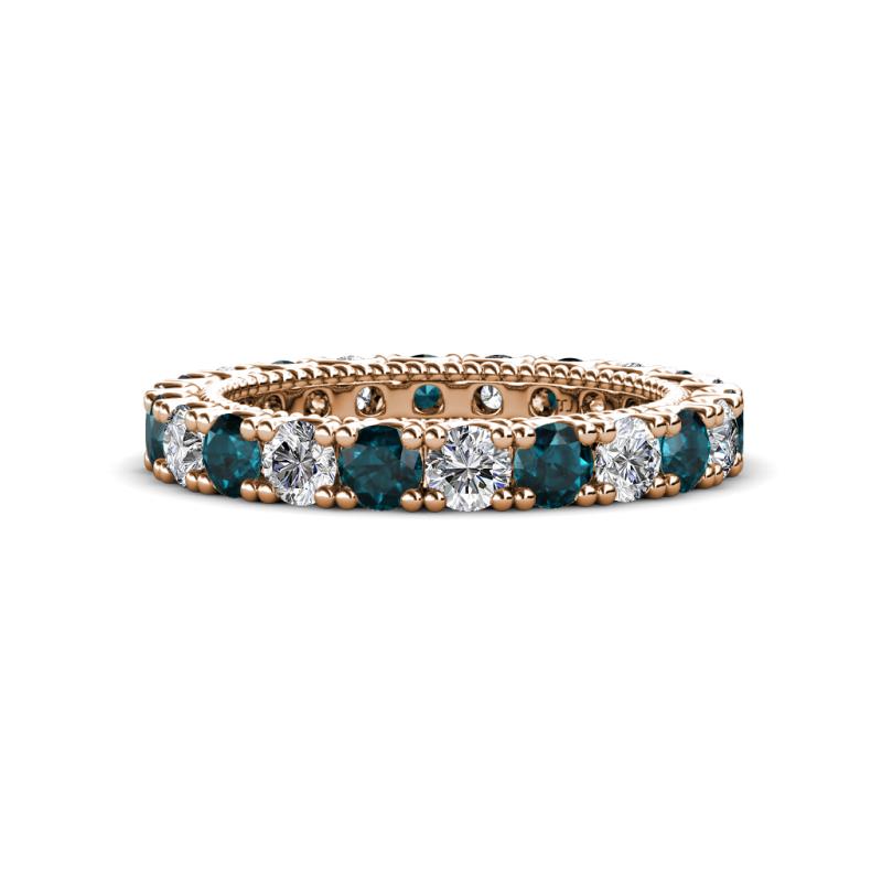 Ellen 3.00 mm London Blue Topaz and Diamond Eternity Band 