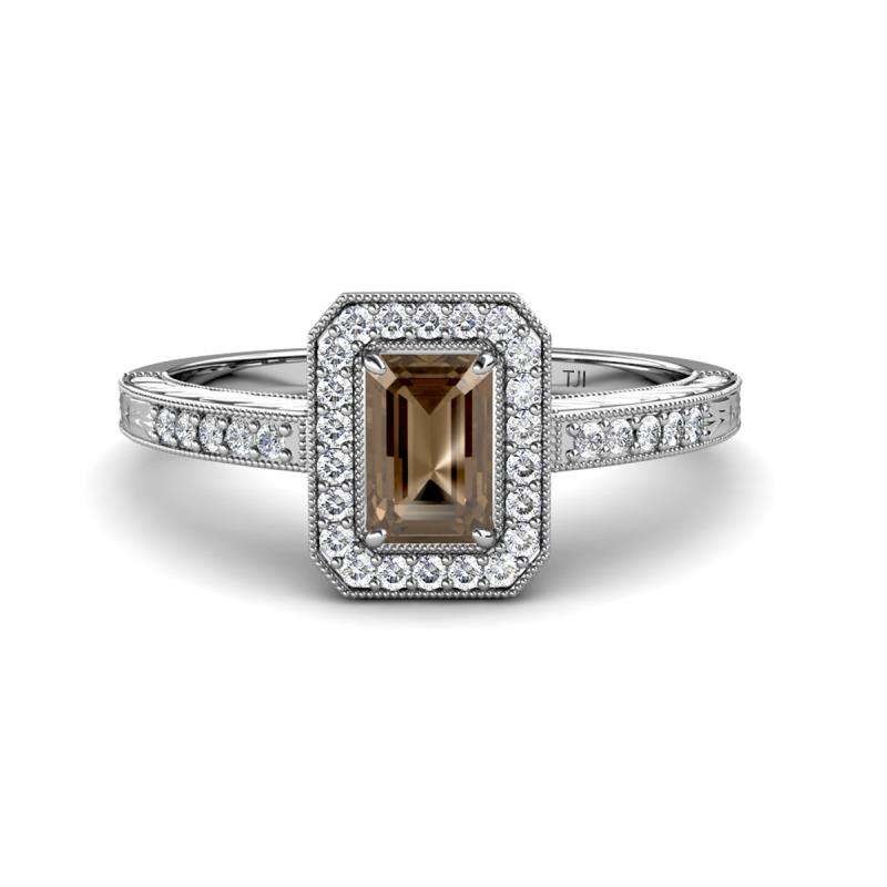 Emerald cut clearance chocolate diamond ring