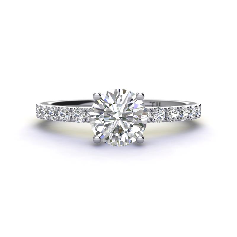 Lillian Desire 1.32 ctw (6.50 mm) IGI Certified Round Lab Grown Diamond (VS1/F) and Natural Diamond Engagement Ring 