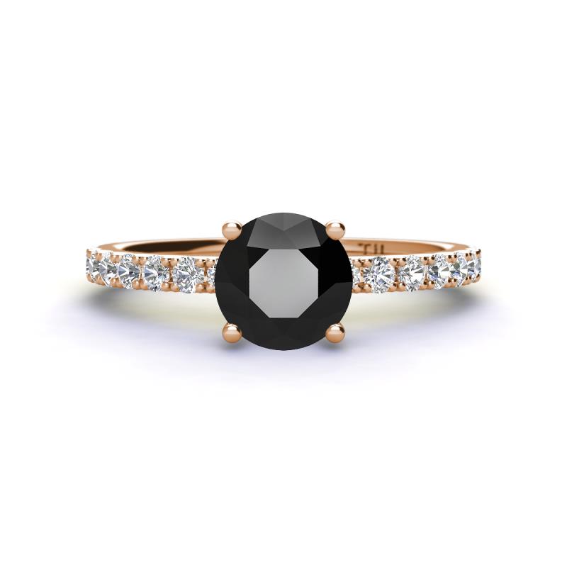 Lillian Desire 6.00 mm Round Black and White Diamond Engagement Ring 