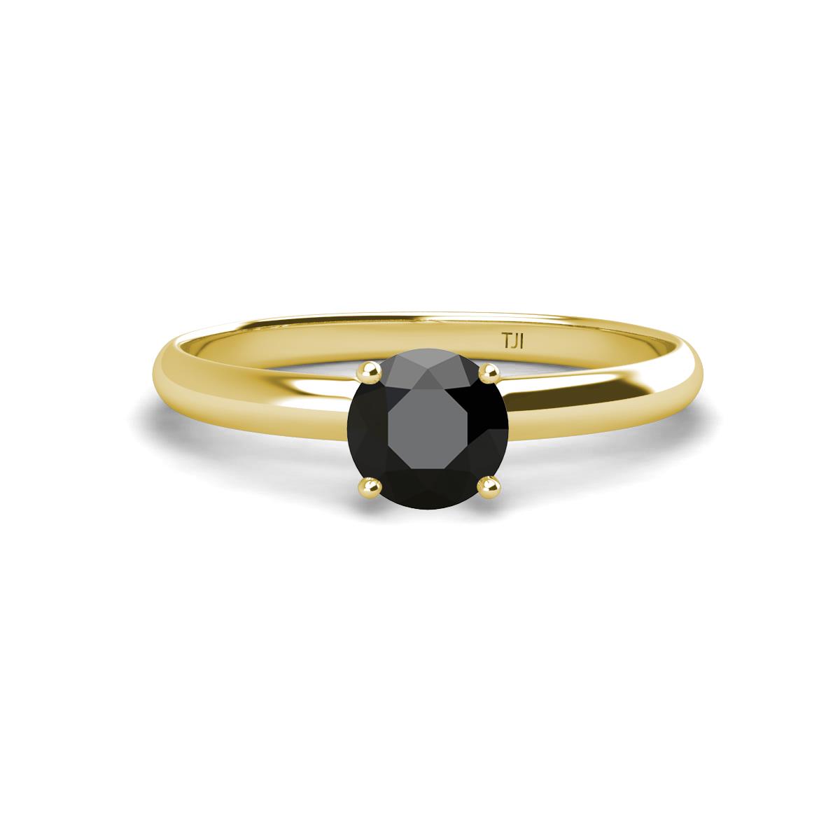 Solus Round Black Diamond Solitaire Engagement Ring  