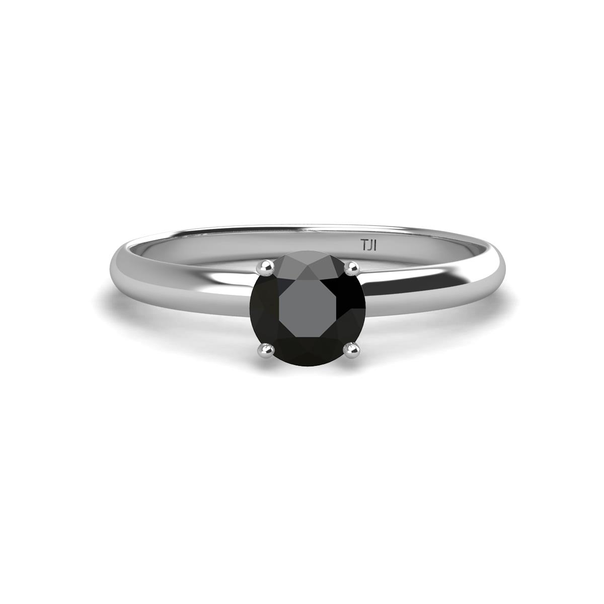 Solus Round Black Diamond Solitaire Engagement Ring  