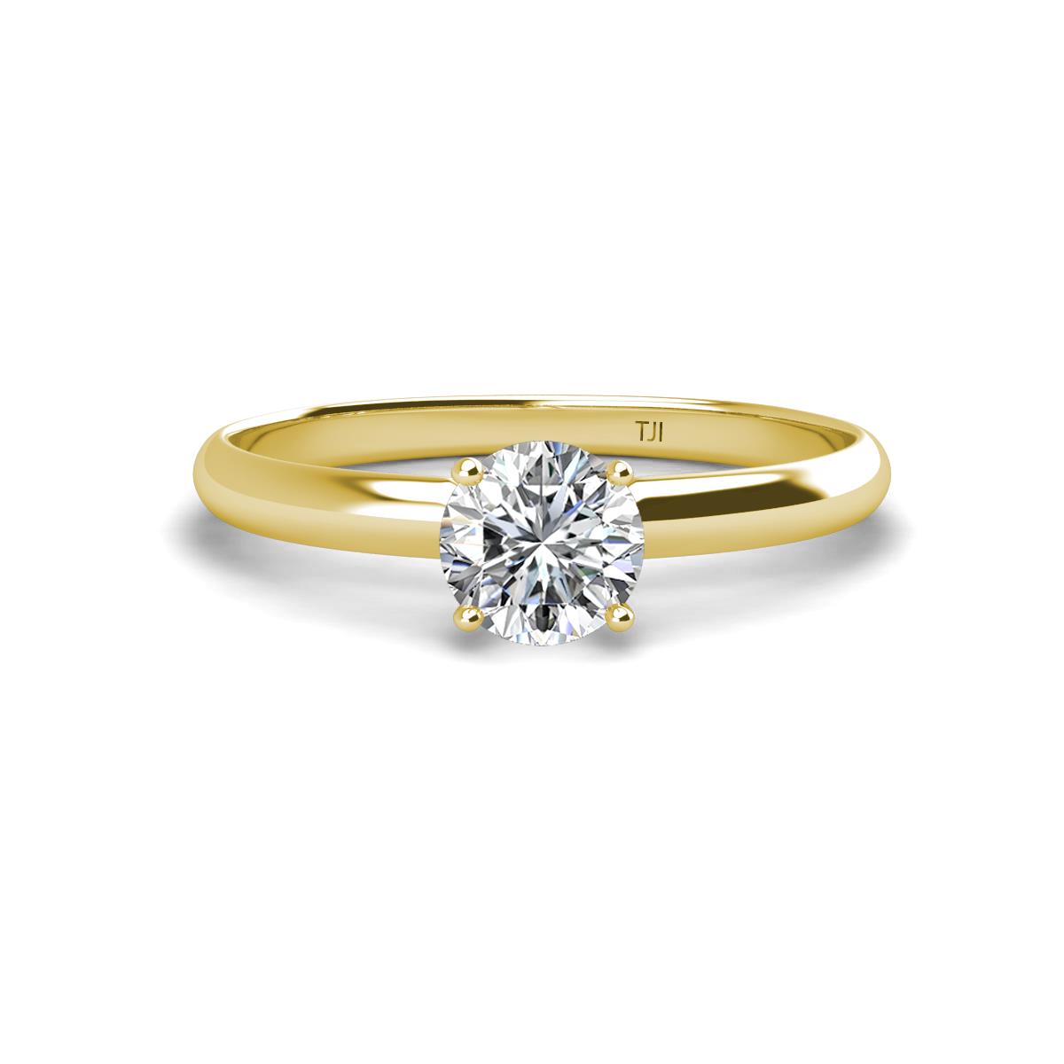 Solus Round Forever One Moissanite Solitaire Engagement Ring  