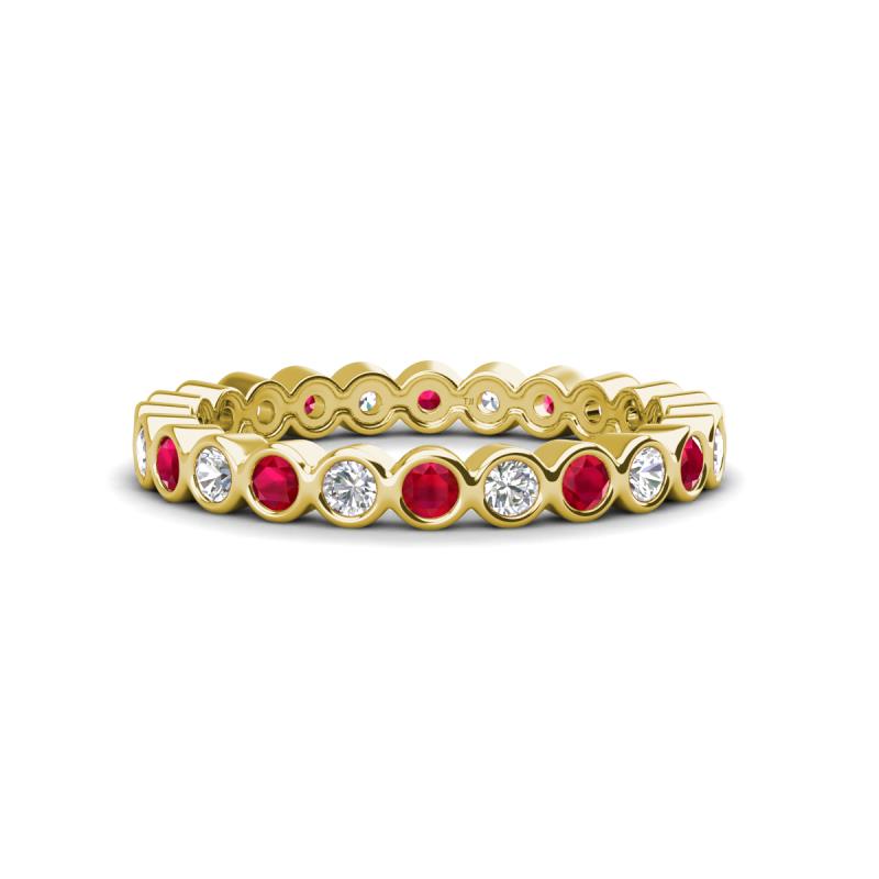 Zhuri 2.40 mm Ruby and Diamond Eternity Band 