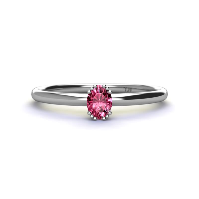 Orla Oval Cut Pink Tourmaline Solitaire Engagement Ring 