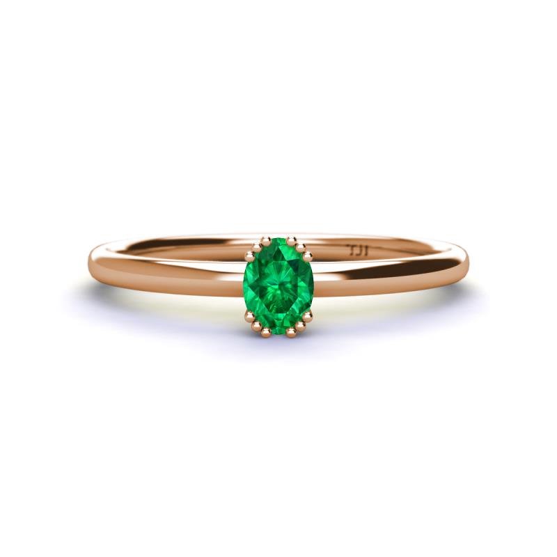 Orla Oval Cut Emerald Solitaire Engagement Ring 