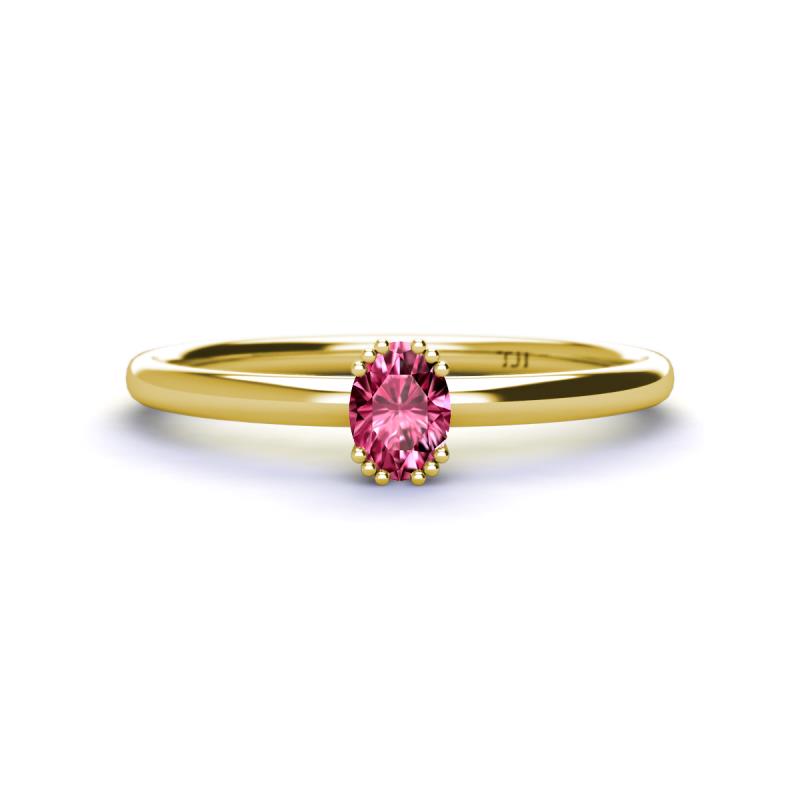 Orla Oval Cut Pink Tourmaline Solitaire Engagement Ring 