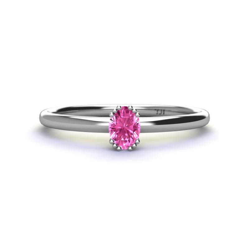 Orla Oval Cut Pink Sapphire Solitaire Engagement Ring 