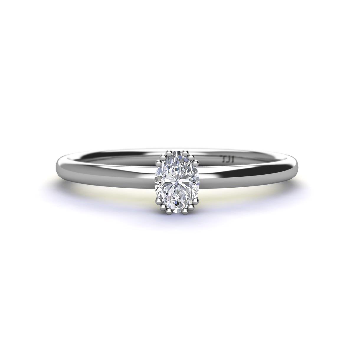 Orla Oval Cut White Sapphire Solitaire Engagement Ring 