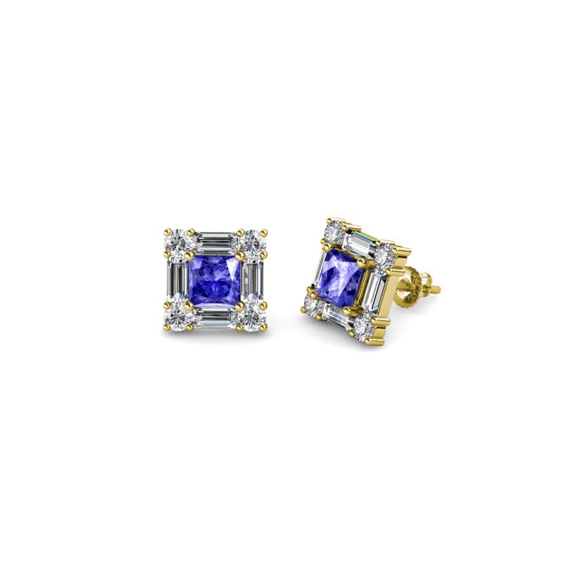 Katheryn Tanzanite and Diamond Halo Stud Earrings 