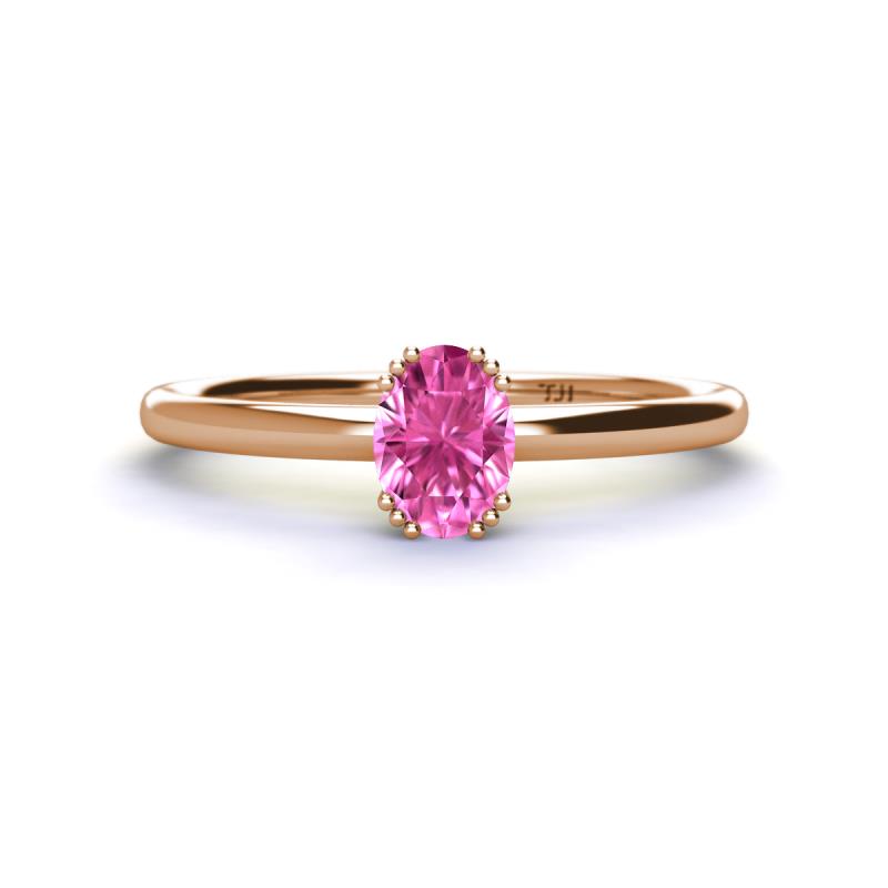 Orla Oval Cut Pink Sapphire Solitaire Engagement Ring 
