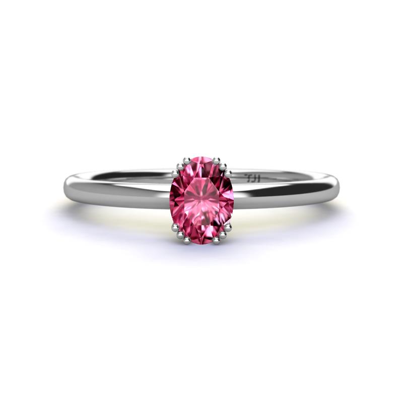 Orla Oval Cut Pink Tourmaline Solitaire Engagement Ring 