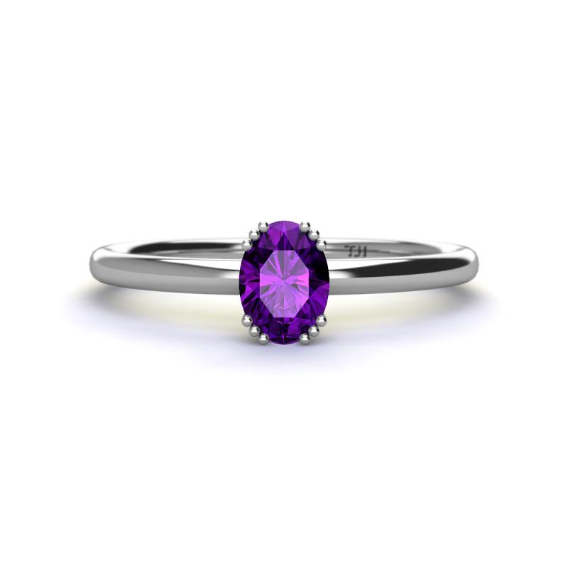 Orla Oval Cut Amethyst Solitaire Engagement Ring 