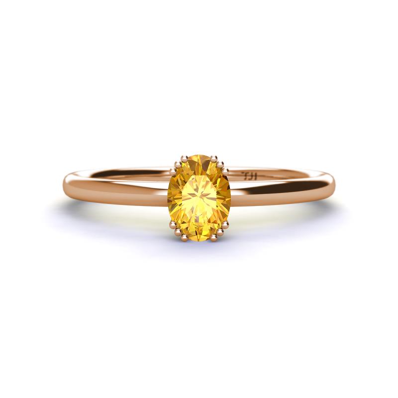 Orla Oval Cut Citrine Solitaire Engagement Ring 
